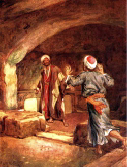 Pedro y Juan en la tumba