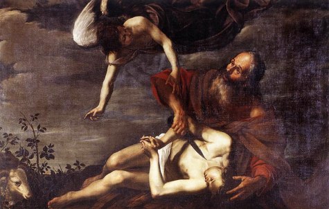 Abraham y Isaac en Moriah (por Orazio Riminaldi)