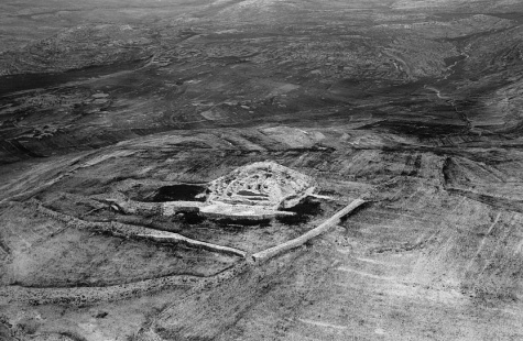 Foto aérea de las ruinas de Guibeá.