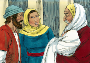 Simeón con José y María